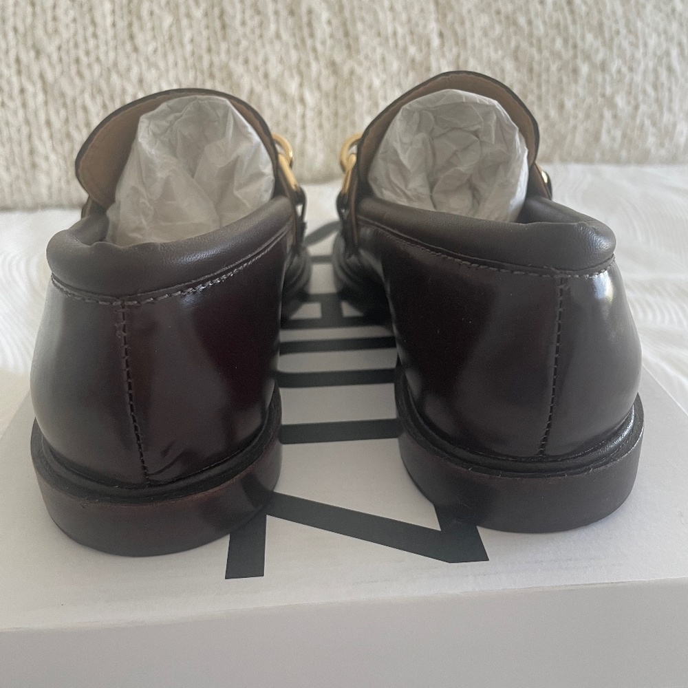 Schutz Dannie Loafers (Dark Brown with Gold Chain Detail) - Picture 7 of 9